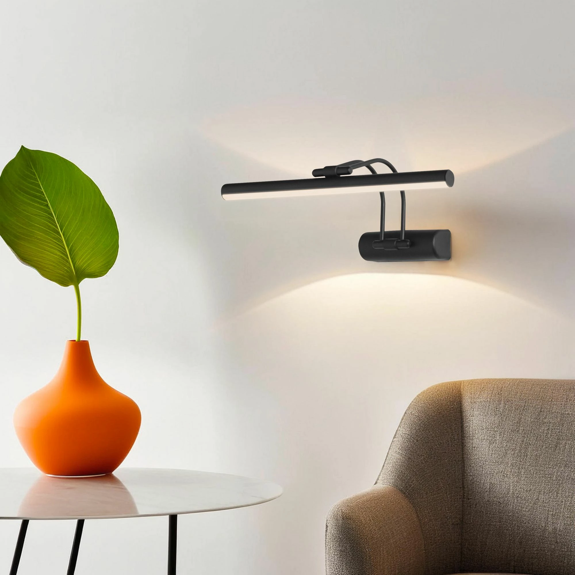 Llambë muri Opviq, Flüt, 50cm, LED, e zezë