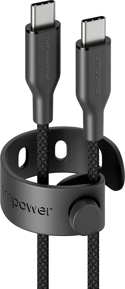 Kabllo USB-C në USB-C PanzerGlass empower Racing, 60W, 2m, USB 2.0, e zezë