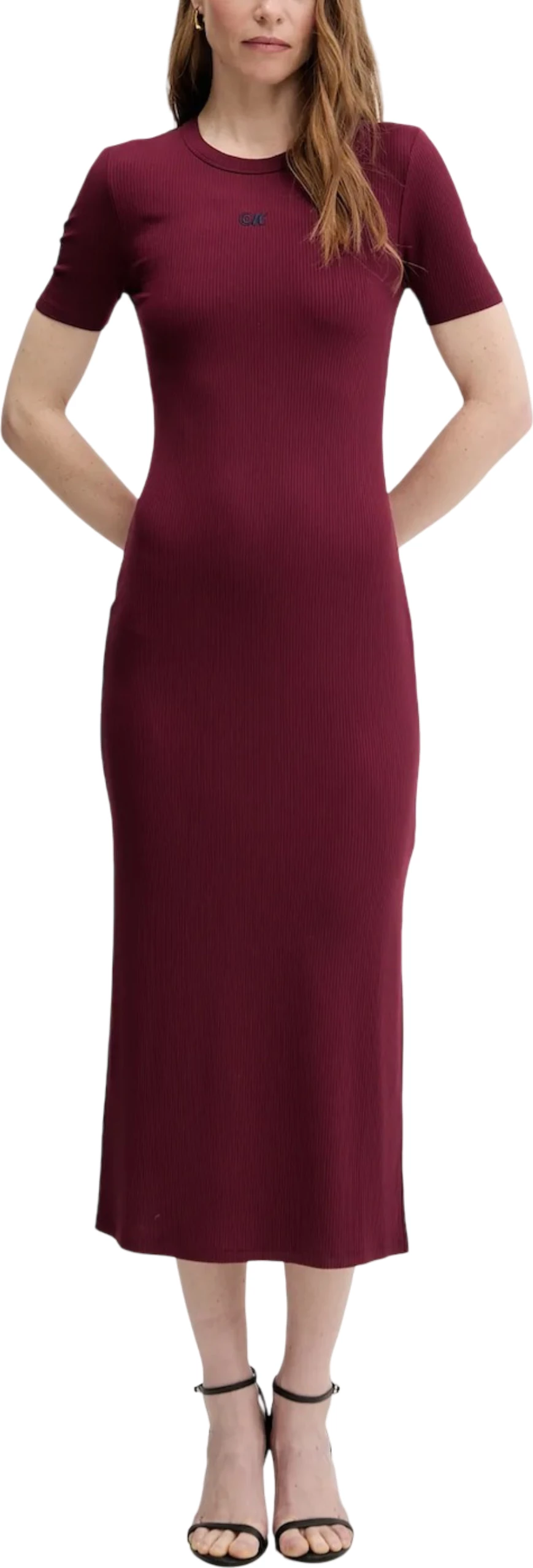 Fustan për femra Calvin Klein Jeans MODAL RIB SS DRE LV044C902G, bordo
