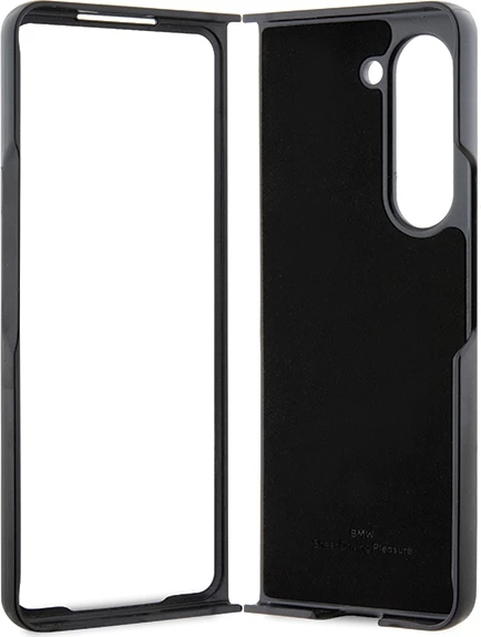 Mbështjellës BMW Leather Hot Stamp për Samsung Galaxy Z Fold 5, i zi