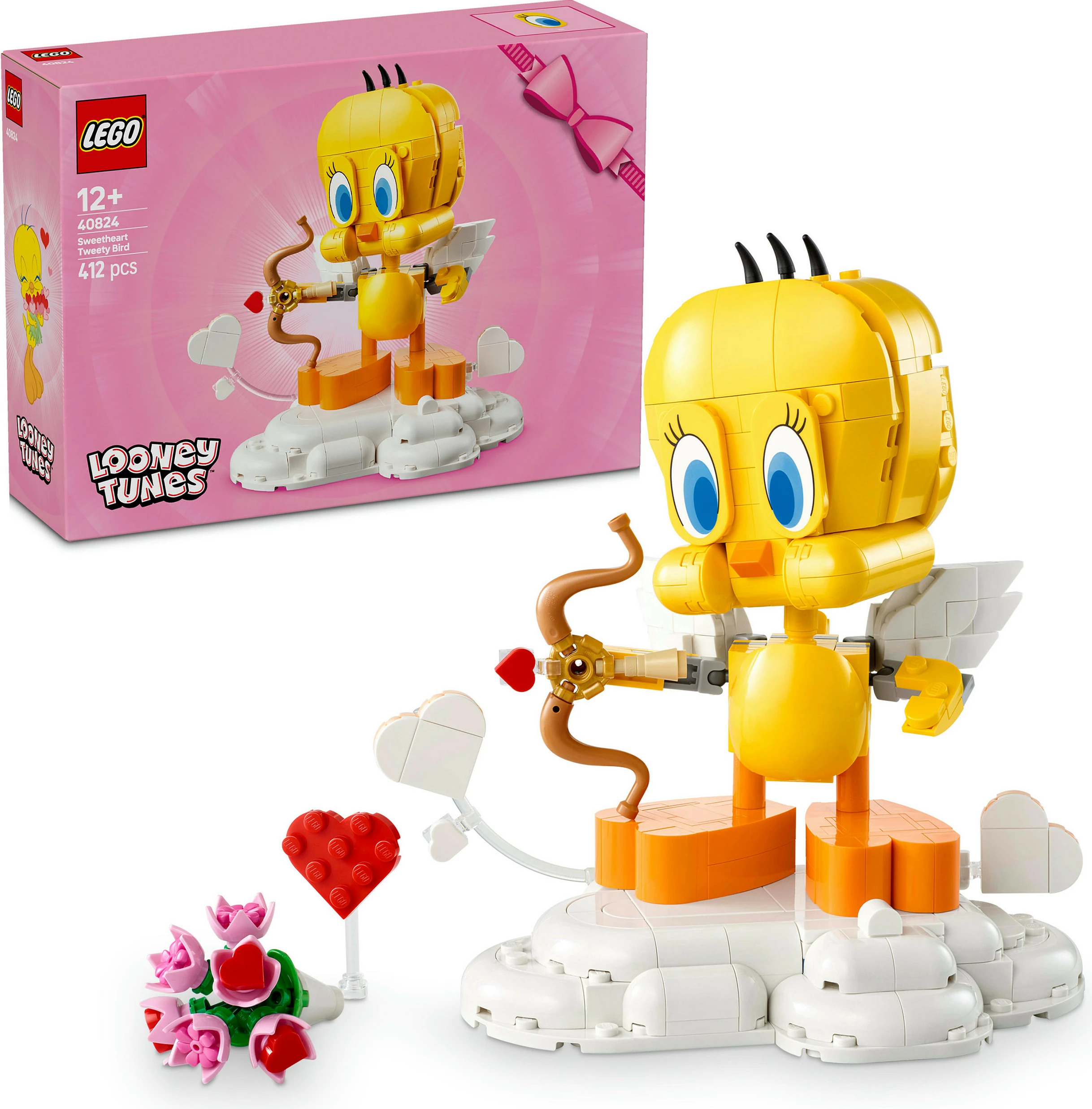 Set ndërtimi LEGO Iconic Sweetheart Tweety Bird 40824, 412 pjesë, 12+, shumëngjyrësh