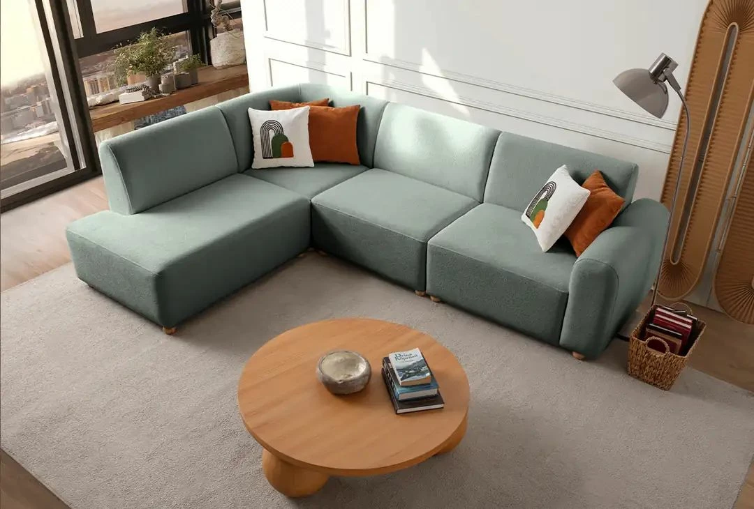 Këndare Atelier del Sofa, S-Loft, kënd i majtë, ngjyrë jeshile deti