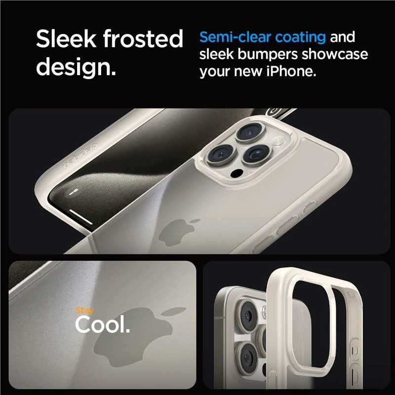 Mbështjellës Spigen Ultra Hybrid për iPhone 15 Pro, Titanic