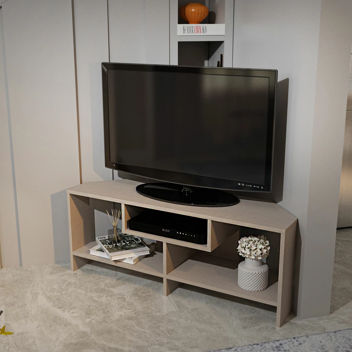 Komodë për TV, Skye Decor, Maldiv, bezhë