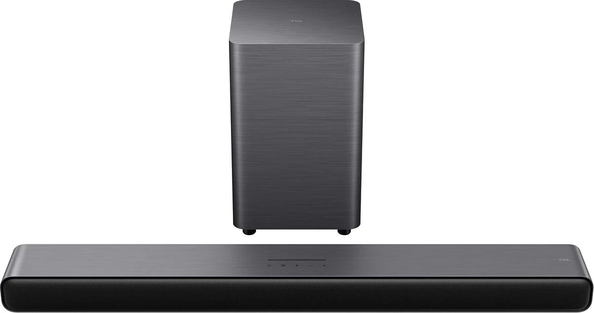 Soundbar TCL S S55H, 2.1 Channel, Dolby Atmos, Subwoofer pa tela, Bluetooth, Titanium