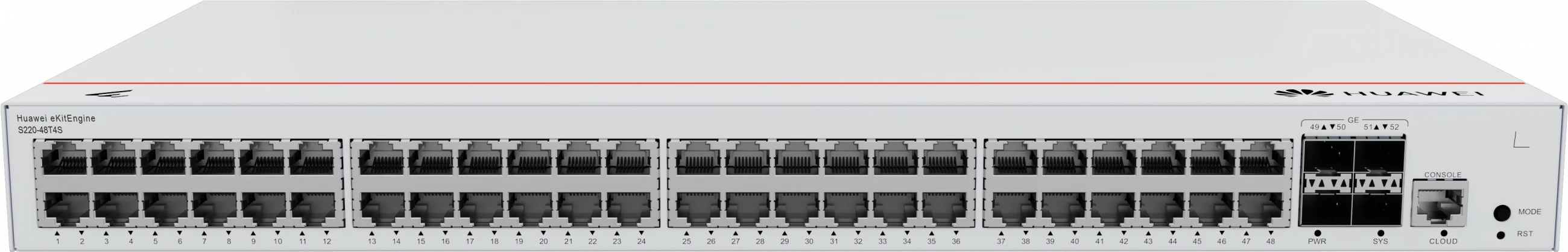 Switch HUAWEI eKit S220-48T4S, Managed, L2, Gigabit Ethernet, Rack mounting, 1U