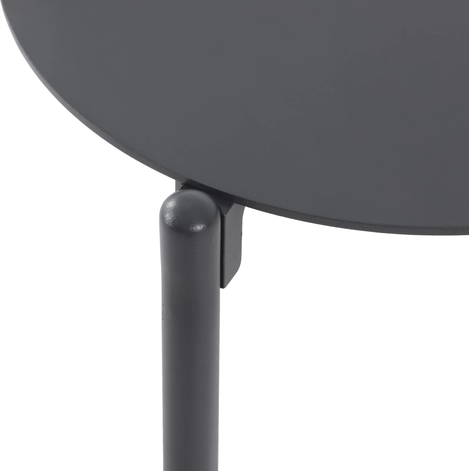 Tavolinë anësore e rrumbullakët Deneris, alumin ngjyrë qymyr, 45x45x47cm