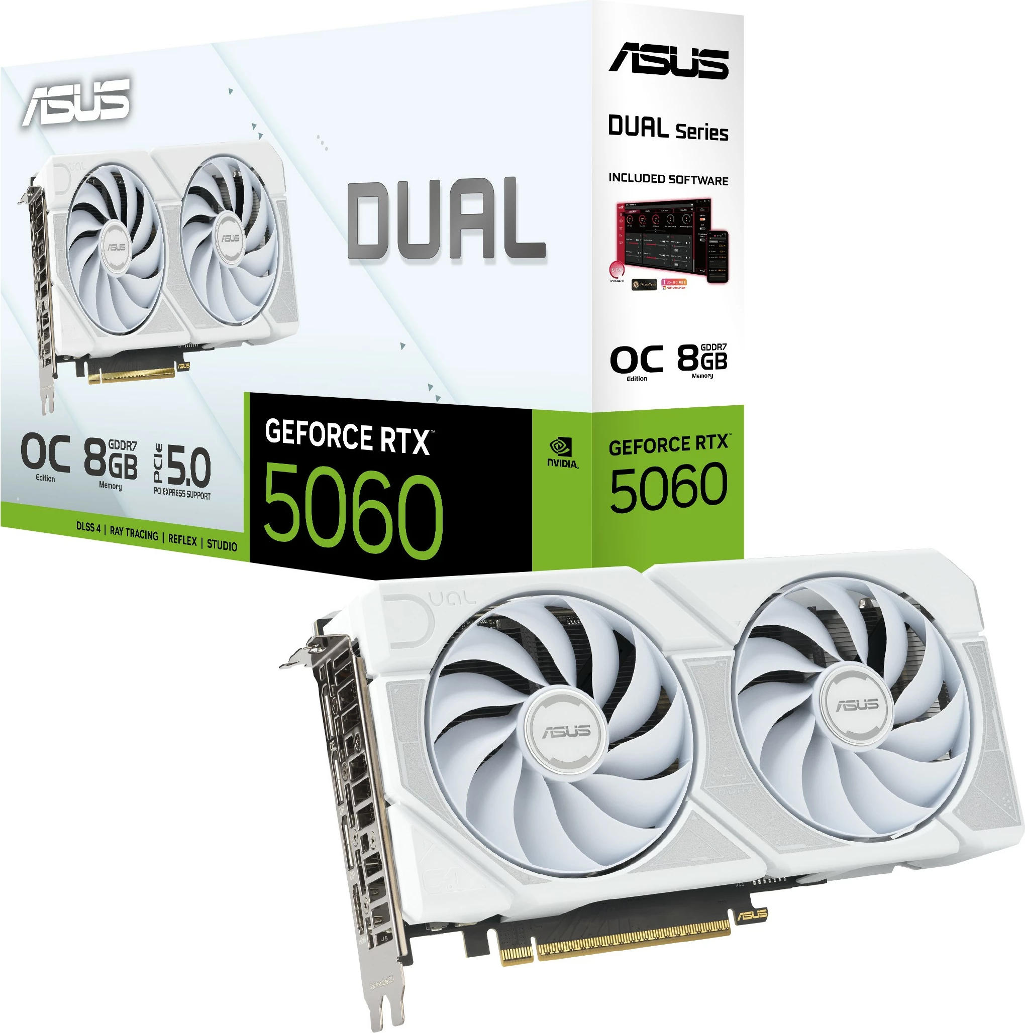 Kartelë grafike ASUS RTX5060 8GB GDDR7 e bardhë