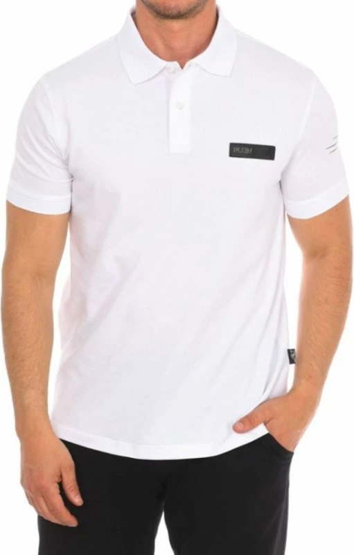 Maicë Polo Plein Sport për meshkuj, të bardha