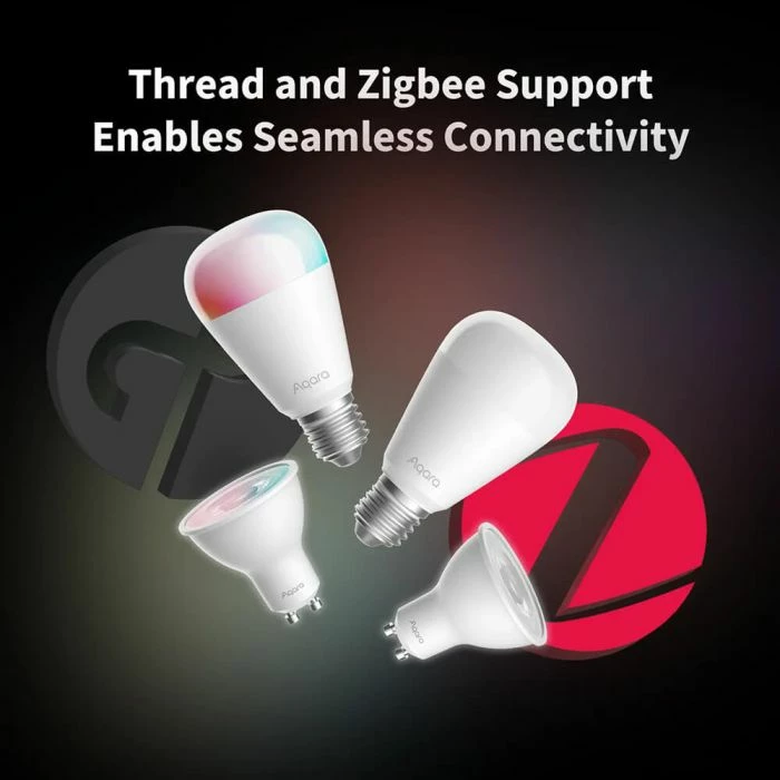 Llambë LED smart AQARA T2 LB-L02D, E27, RGB CCT, 4.9W, 450 lm, Thread/Zigbee/Bluetooth, 1 copë, bardhë