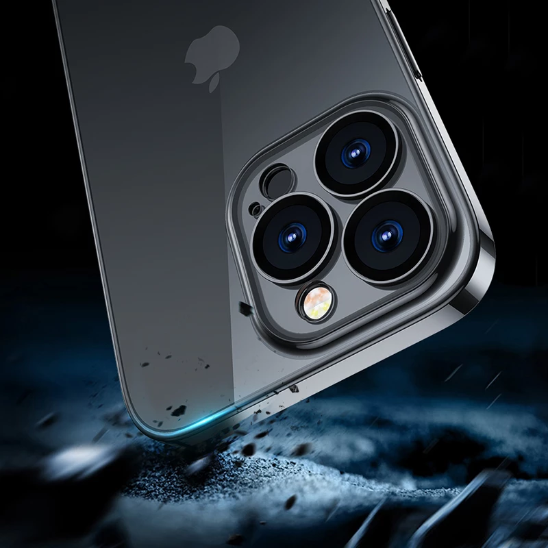 Mbështjellës Joyroom JR-14Q3 për iPhone 14 Plus, kornizë metalike, i zi