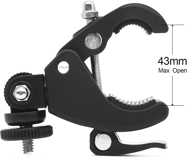 Mbajtës kamerë sportive biçiklete, Hurtel, rrotullim 360°, montim universal, rezistent ndaj vibrimeve, e zezë