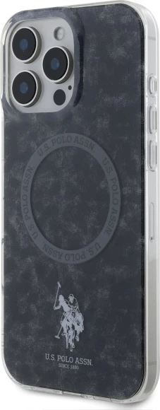 Mbështjellës U.S. Polo Assn. IML Ring MagSafe për iPhone 16 Pro, Zi