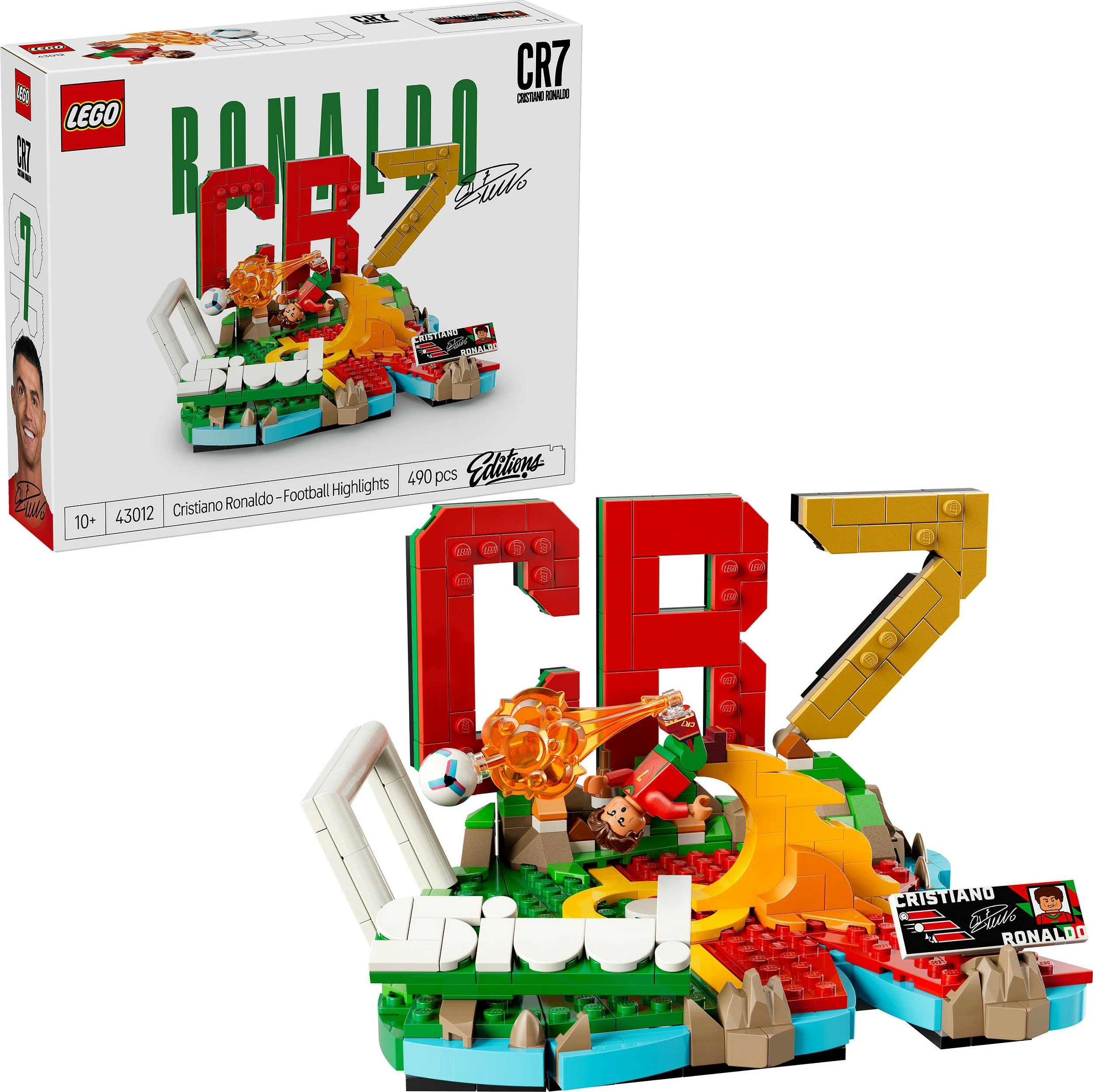 Set ndërtimi LEGO 43012 Cristiano Ronaldo (CR7) Football Highlights, 490 pjesë, shumëngjyrësh