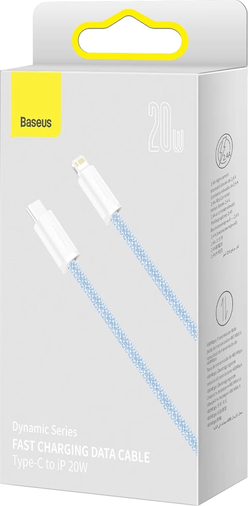 Kabllo USB-C në Lightning Baseus Dynamic Series CALD000103, 2m, 20W, kaltër