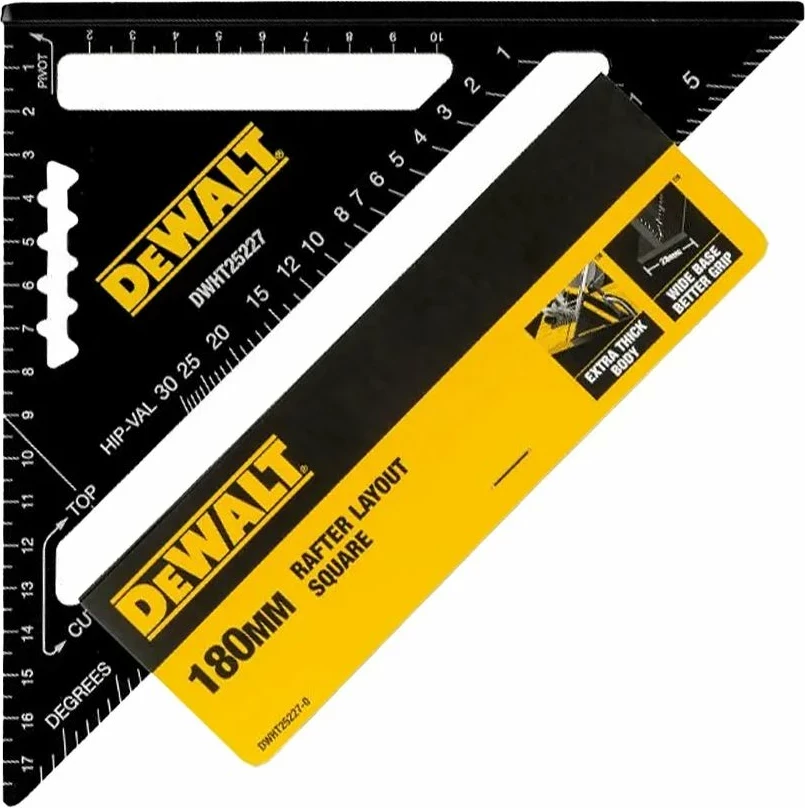 Kotnik alumini DeWalt DWHT25227-0 180 mm metrik, zi/verdhë