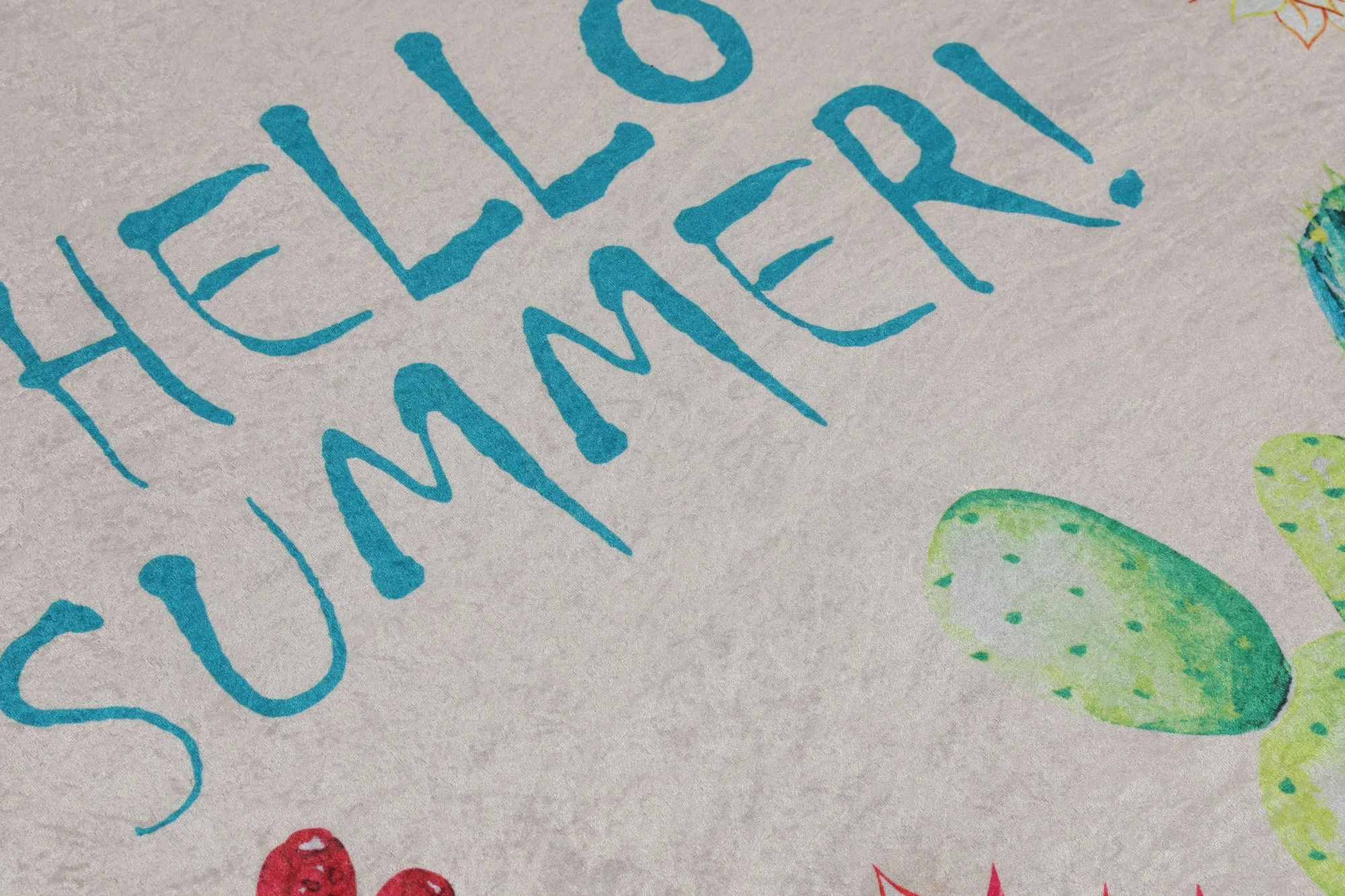 Tapet banje i rrumbullakët, shumëngjyrësh, 'Hello Summer', 140cm