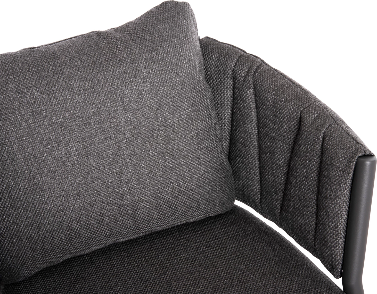 Karrige ngrënieje SHANKS, alumin, material OLEFIN, ngjyrë gri e errët, 62x60x75-80cm