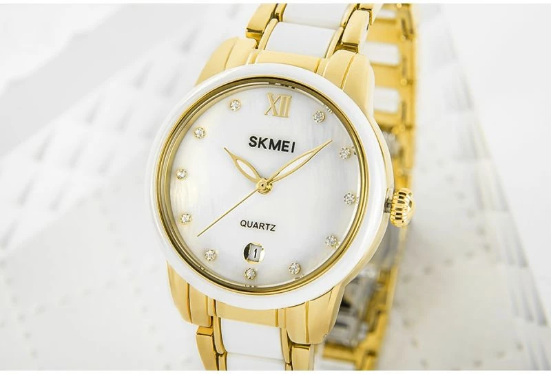 Orë dore për femra Skmei, ari/bardhë