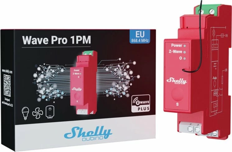 Kontroller Shelly Qubino Pro 1PM, ngjyrë e kuqe