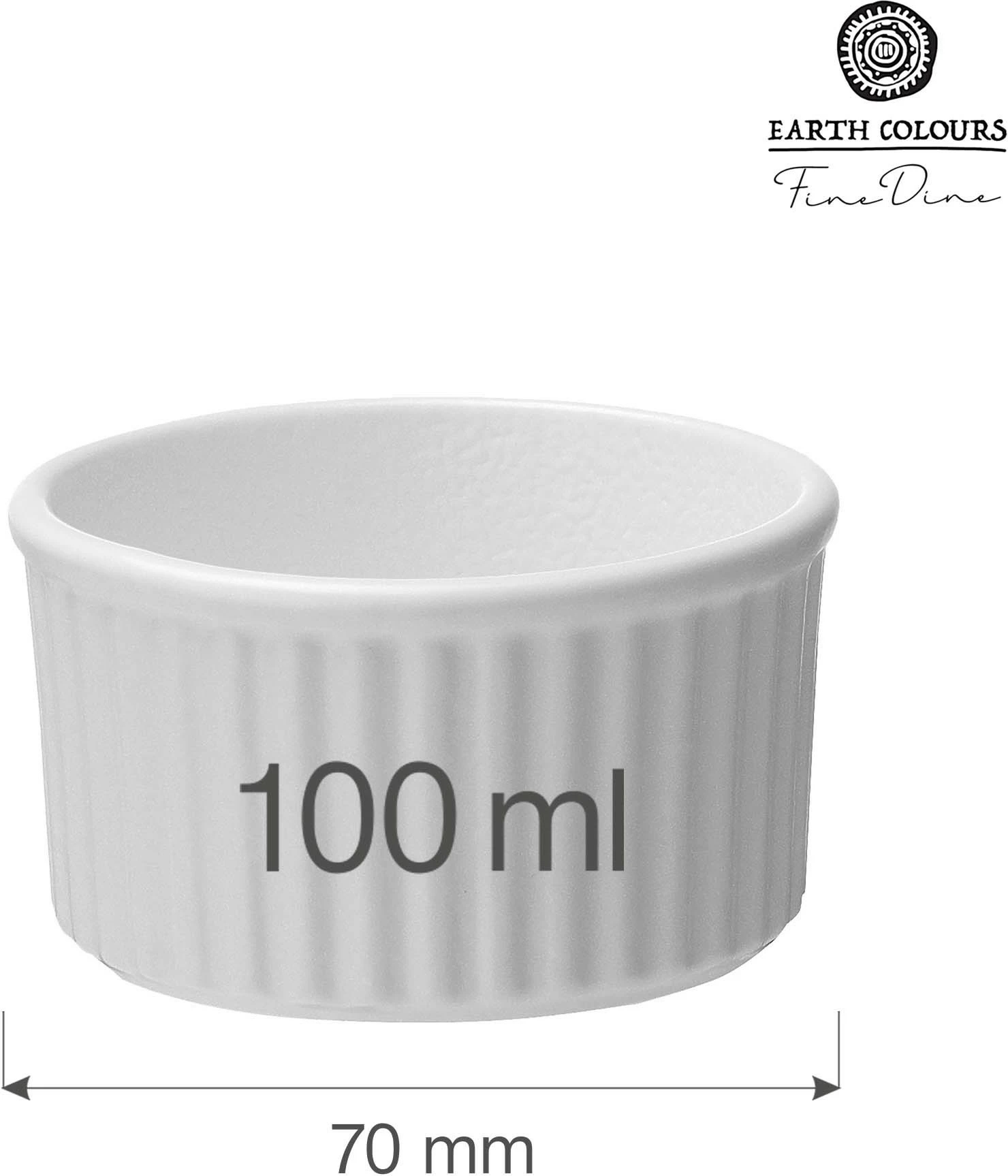 Enë ramekin Fine Dine Nordic 100 ml 70x40 mm porcelan, e bardhë, set 3 copë