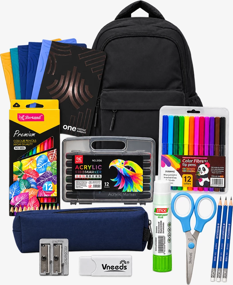 School Combo për Djem dhe Vajza – Set i Kompletuar Shkollor