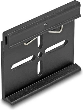 Klips montimi DeLOCK për shinë DIN 60 x 47.8 mm, alumin, i zi