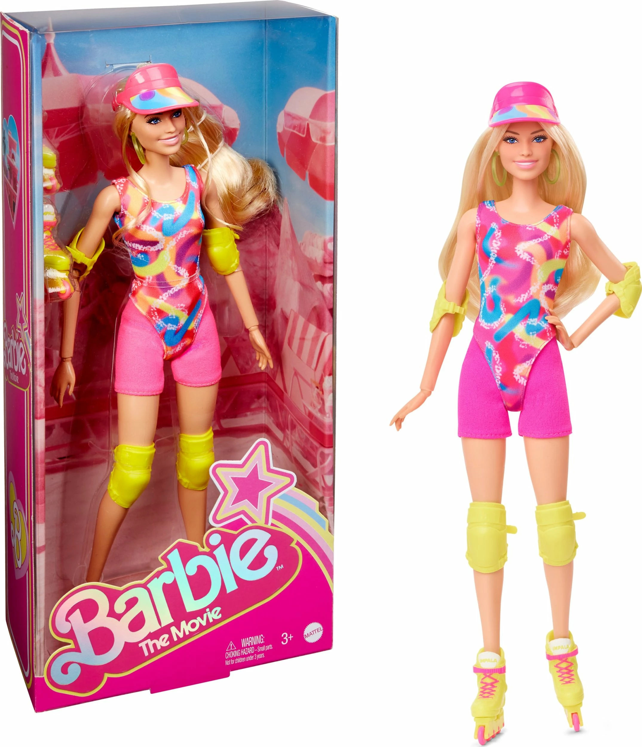 Kukull koleksionuese Barbie Signature Margot Robbie on Skates HRB04, set me aksesorë, neon/rozë
