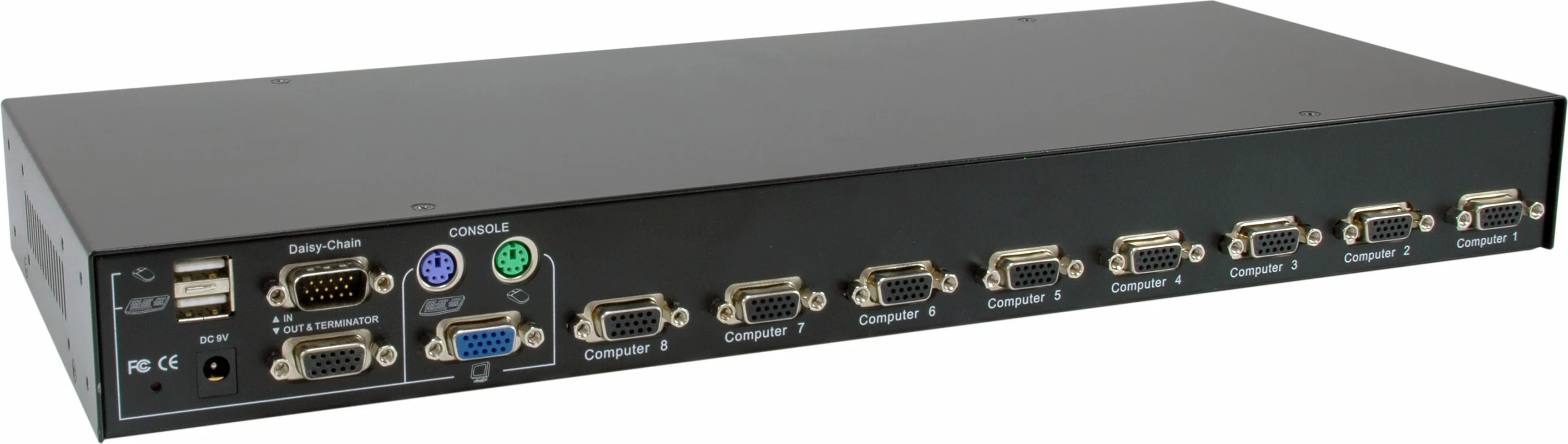 Switch KVM LevelOne 8-Port PS/2-USB VGA, 2048 x 1536 pixels, Rack mounting, 1U, e zezë