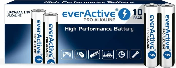 Bateri alkaline everActive LR0310PAK AAA, 10 copë