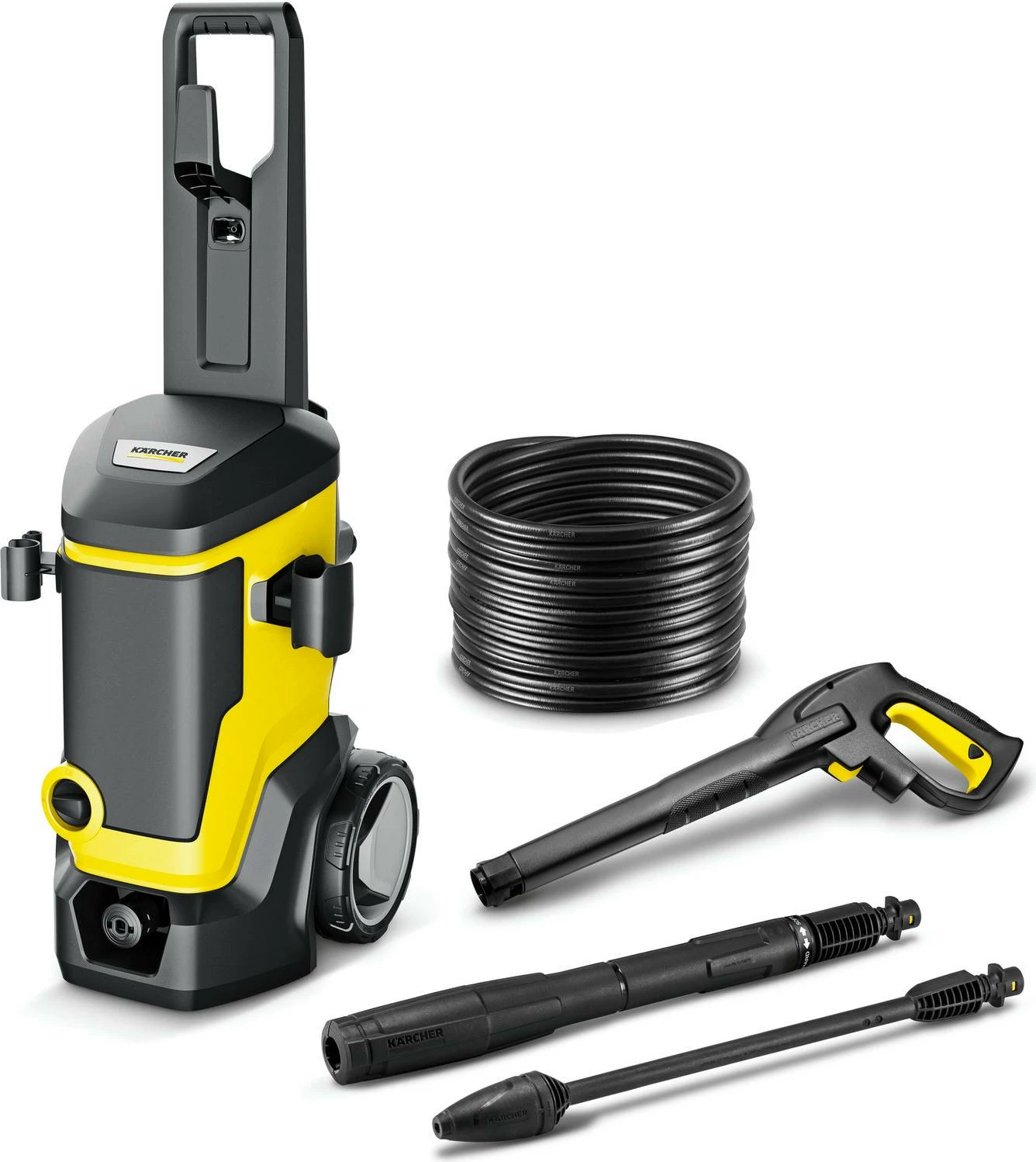 Pastrues me presion të lartë, Karcher, K 7 WCM, 180 bar 600 l/h 3 kW, zorrë 10 m, motor me ftohje me ujë, e verdhë/zezë