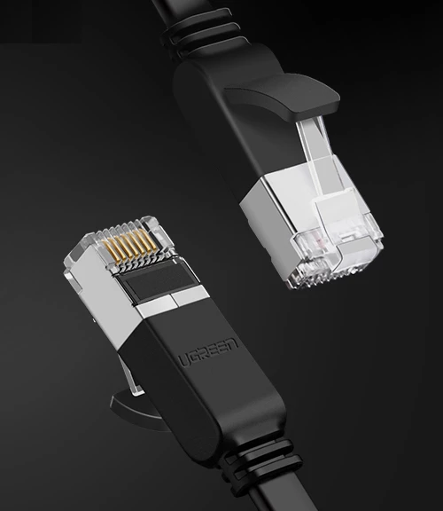 Kabllo LAN UGREEN 50185 Cat6 UTP e sheshtë 2m, e zezë, polybag