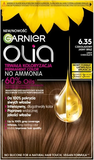 Ngjyrë për flokë për femra Garnier Olia 6.35 Çokollatë Kafe e Çelët, 1 copë