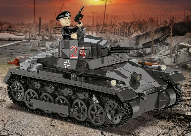 Set blloqesh ndërtimi COBI Panzer I Ausf. B 2660 1:28 654 pjesë me 1 figurë gri e errët