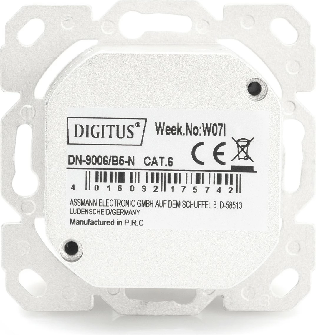 Dozë rrjeti Digitus 2x RJ-45 Cat6, set 5 copë, e bardhë