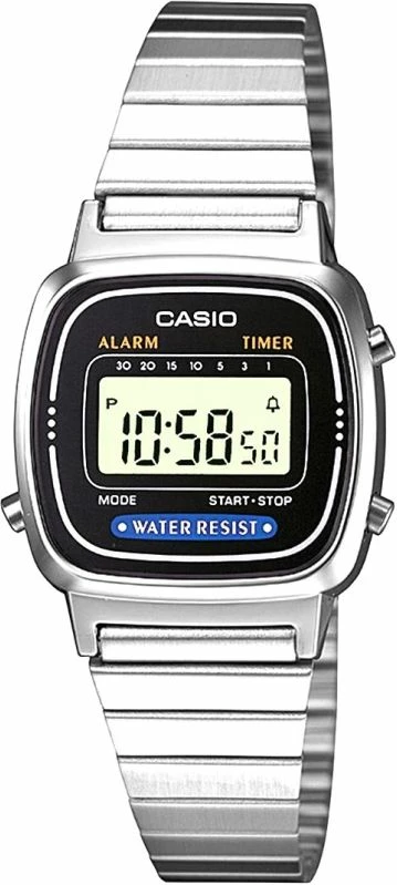 Orë dore digjitale për femra CASIO, argjendtë