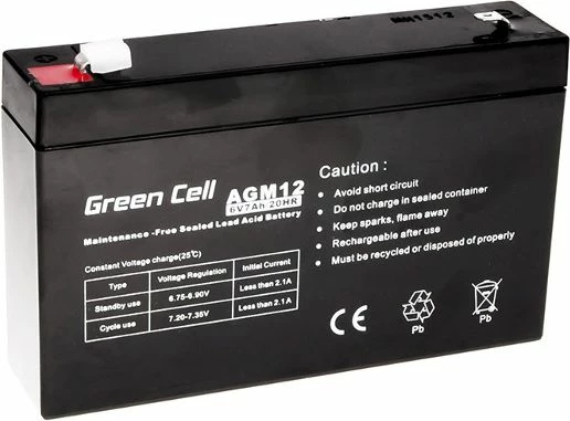 Akumulator Green Cell AGM12 6V 7Ah AGM VRLA, i zi