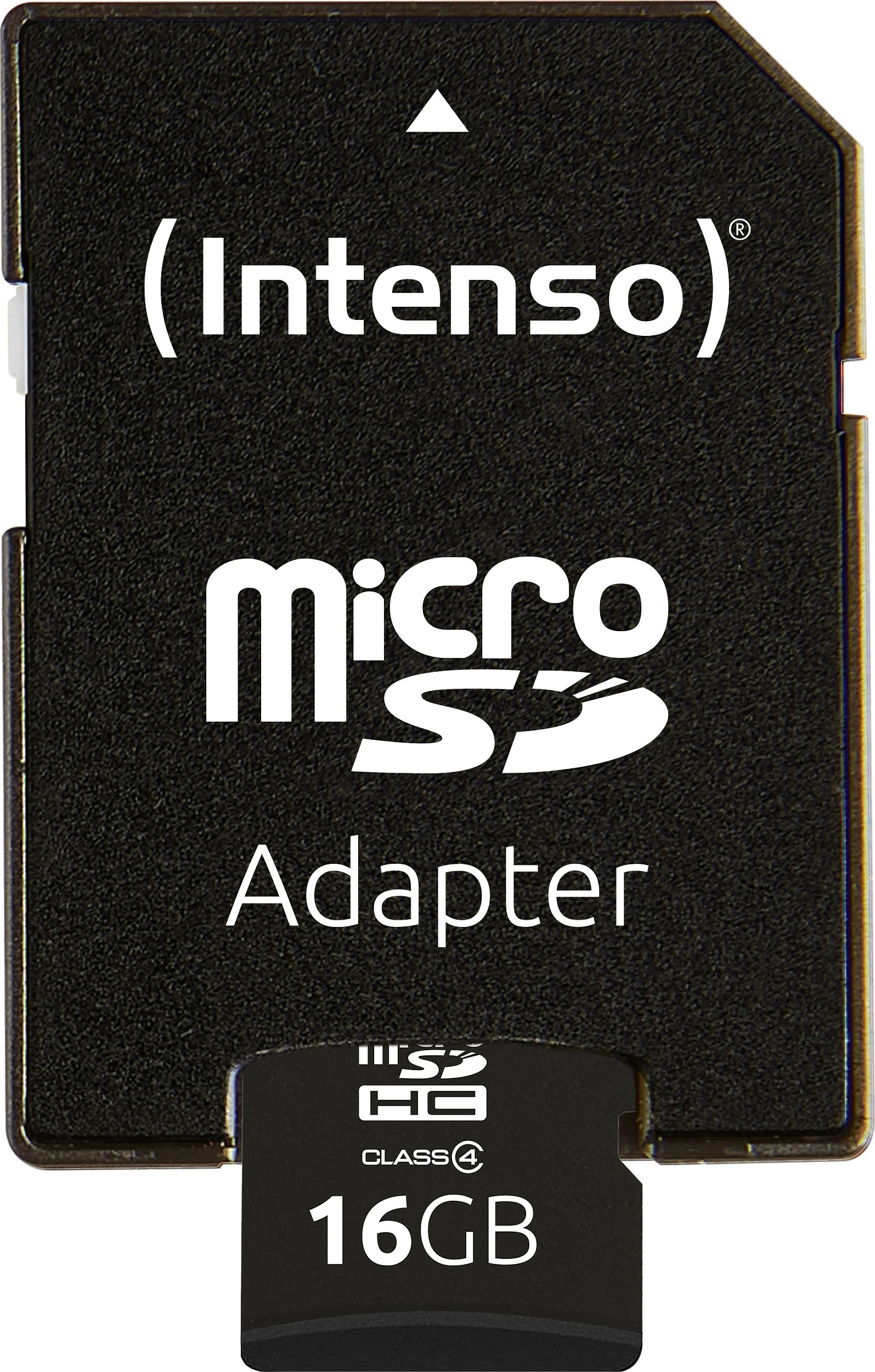 Kartelë memorie microSDHC Intenso 16GB Class 4, me adapter SD, e zezë