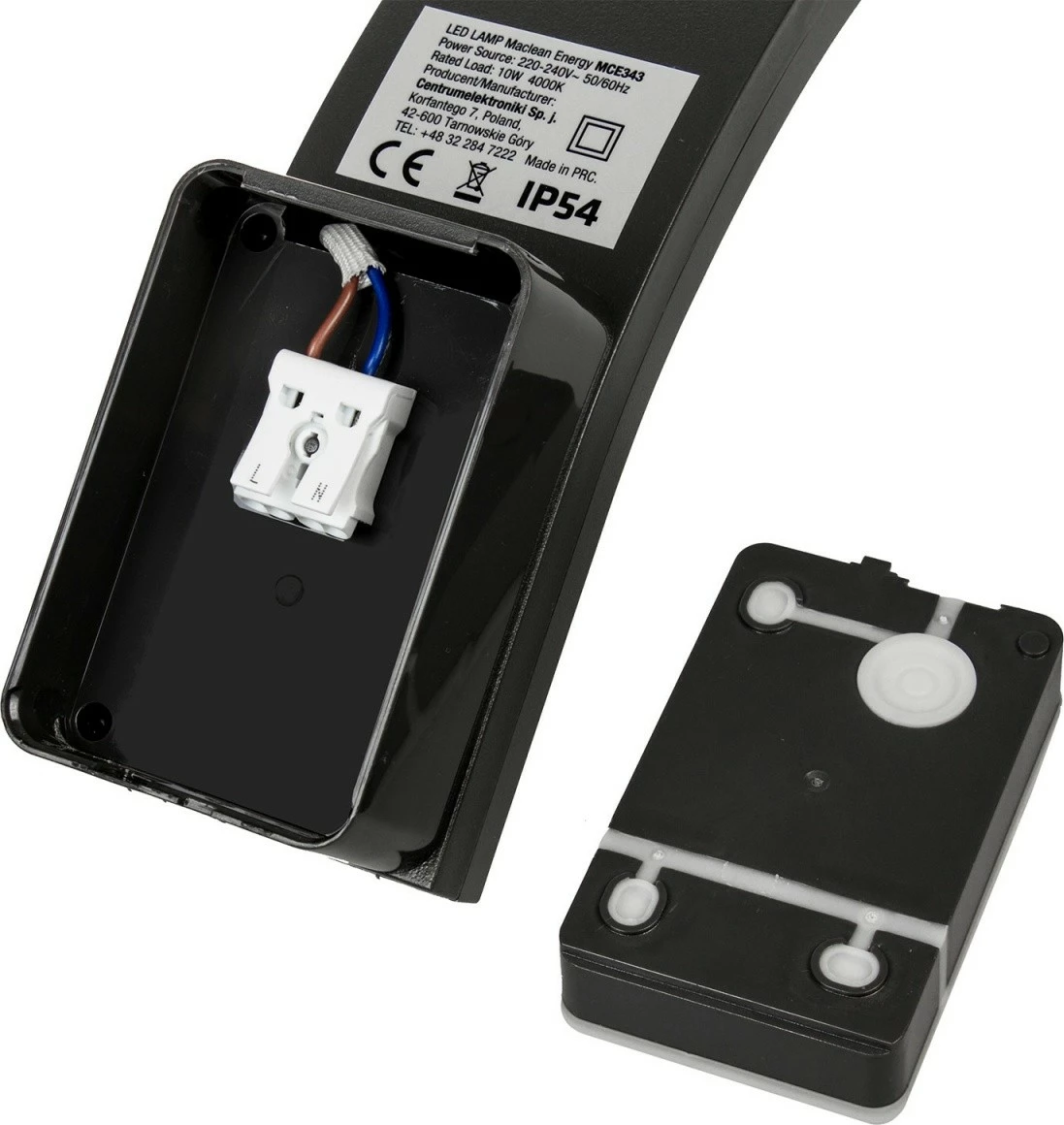 Llambë muri LED Maclean Energy MCE343 B 10W 800lm 4000K IP54, e zezë