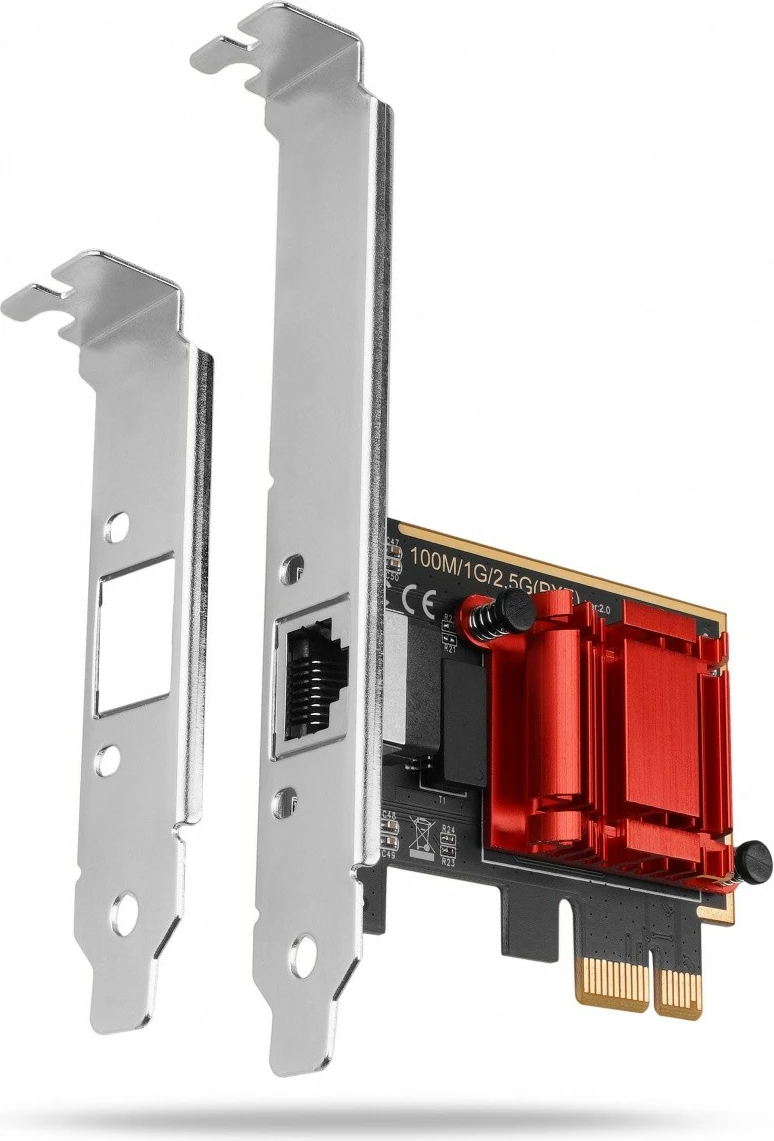 Kartë rrjeti AXAGON PCEE-G25, PCIe, 2.5 Gigabit Ethernet, 1x RJ-45, Realtek RTL8125B, me mbajtëse standarde dhe low-profile