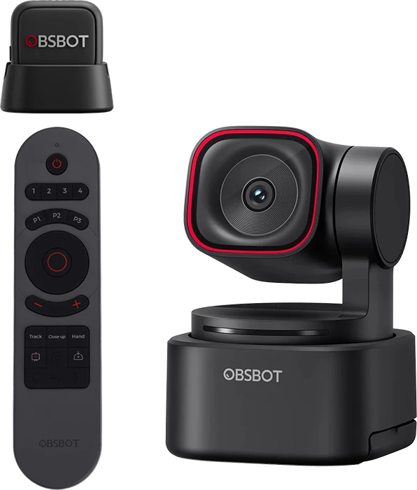 Webcam OBSBOT Tiny 3 Lite 4K, me telekomandë Tiny Smart Remote 2 + mikrofon wireless Vox SE, e zezë