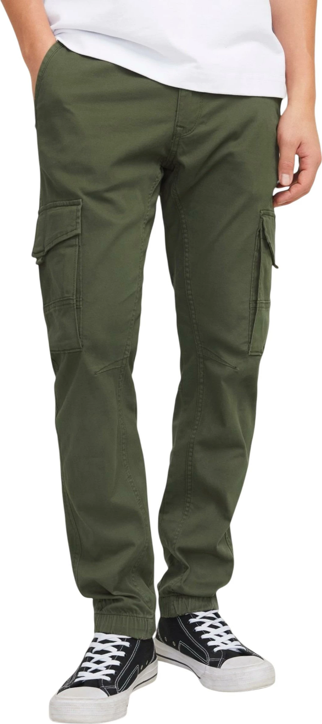Pantallona cargo për meshkuj Jack & Jones Paul Flake AKM 542 NOOS, të gjelbra ulliri [Madhësia: W29 L32]