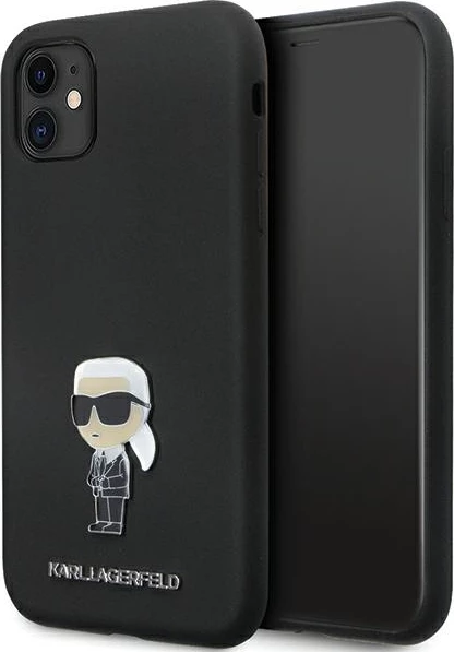 Mbështjellës Karl Lagerfeld KLHCN61SMHKNPK për iPhone 11/XR, silikon, i zi