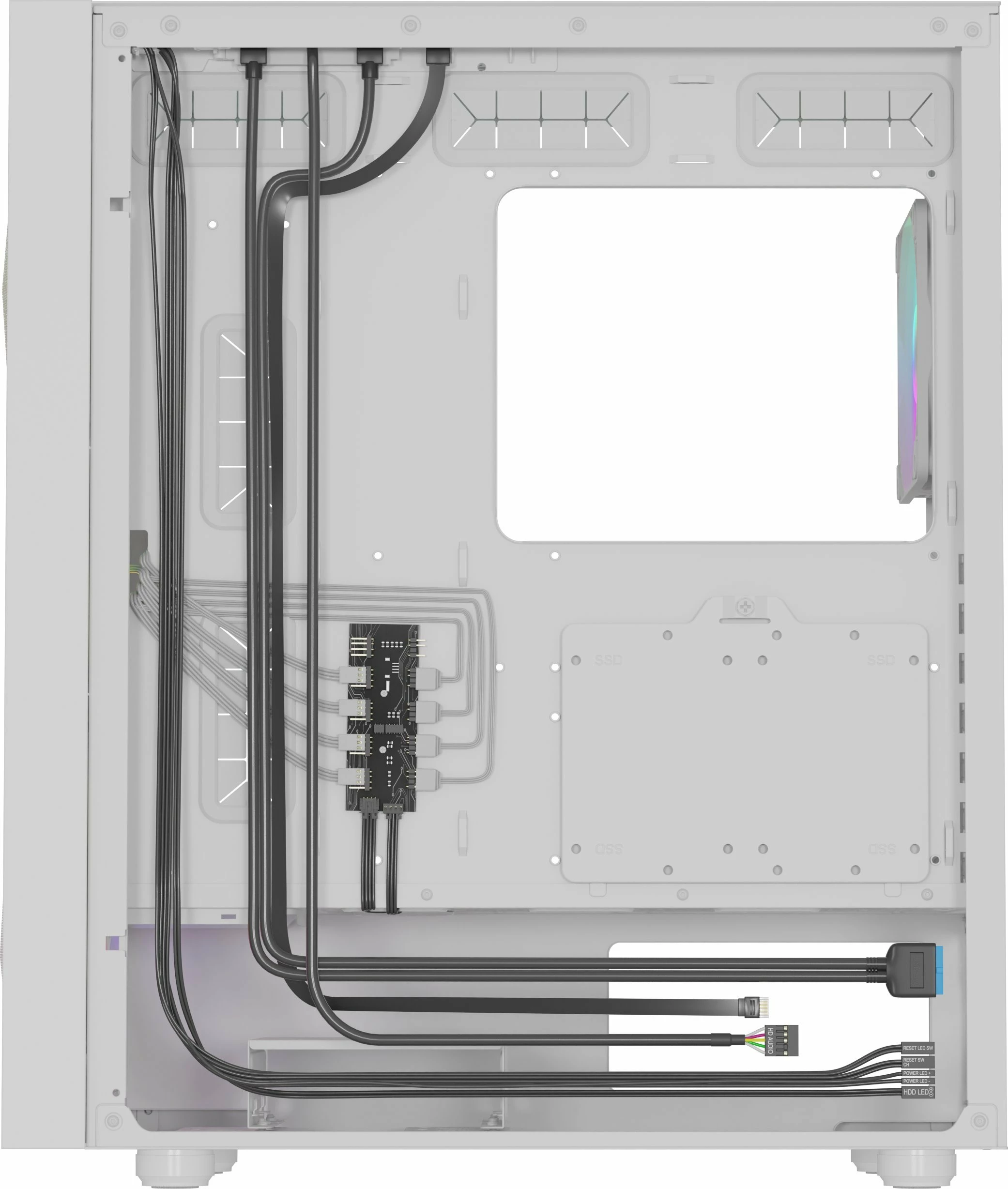 Kasë GENESIS Diaxid 605 ARGB (NPC-2173) Midi Tower ATX/microATX/Mini-ITX USB-C, e bardhë