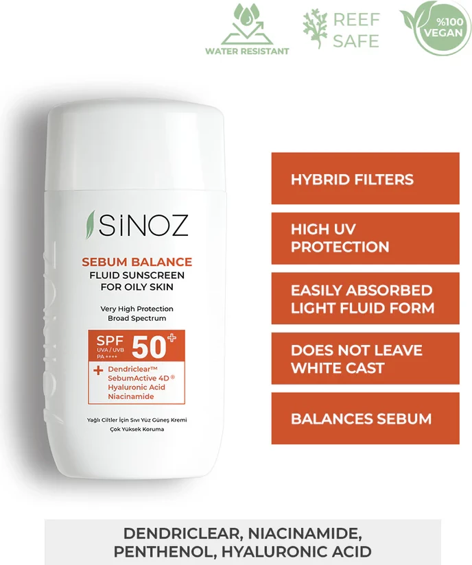 Krem kundër diellit Sinoz Sebum Balance Fluid SPF 50+