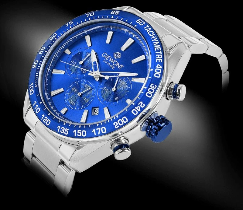 Orë dore meshkuj Giewont GW9580-B3, argjendtë/kaltër