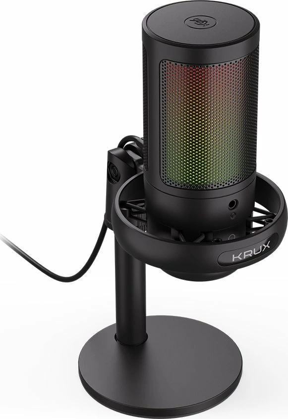Mikrofon Krux Epic 1000S KRXC007, kondensator cardioid, RGB, USB-C/3.5 mm, i zi