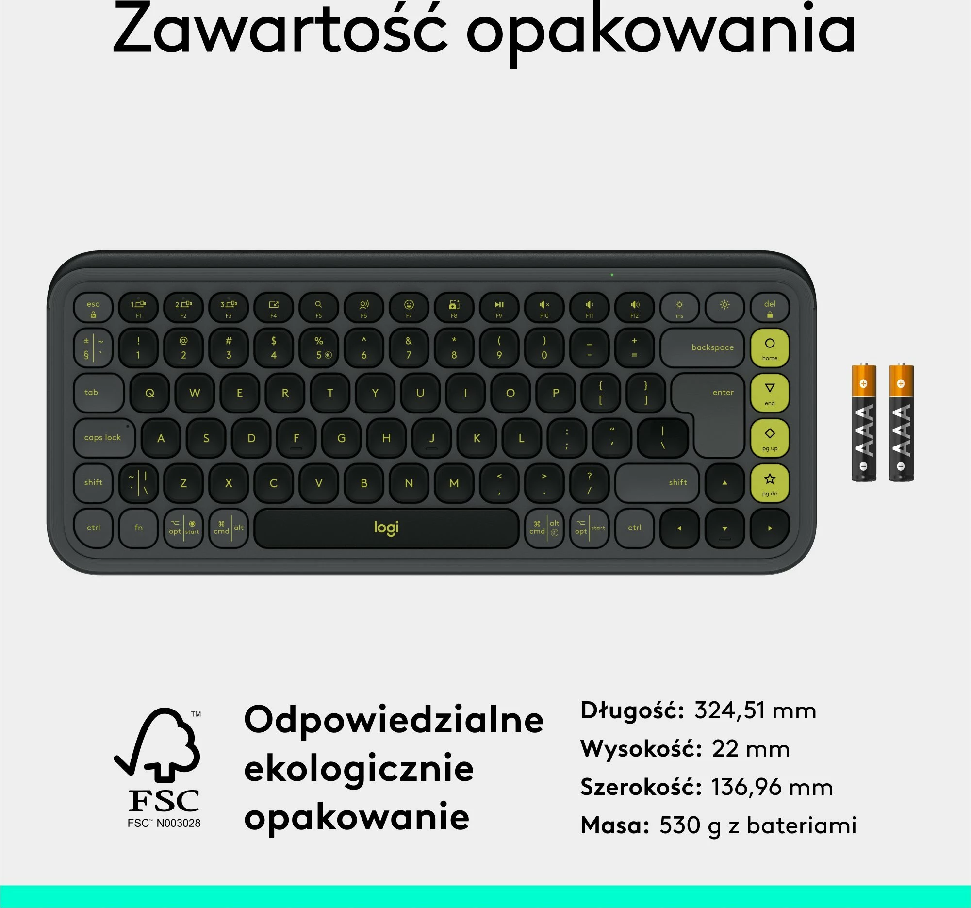 Tastierë Bluetooth wireless Logitech POP Icon Keys 920-013071, US INTL, pa numpad, pa ndriçim, grafit e zezë