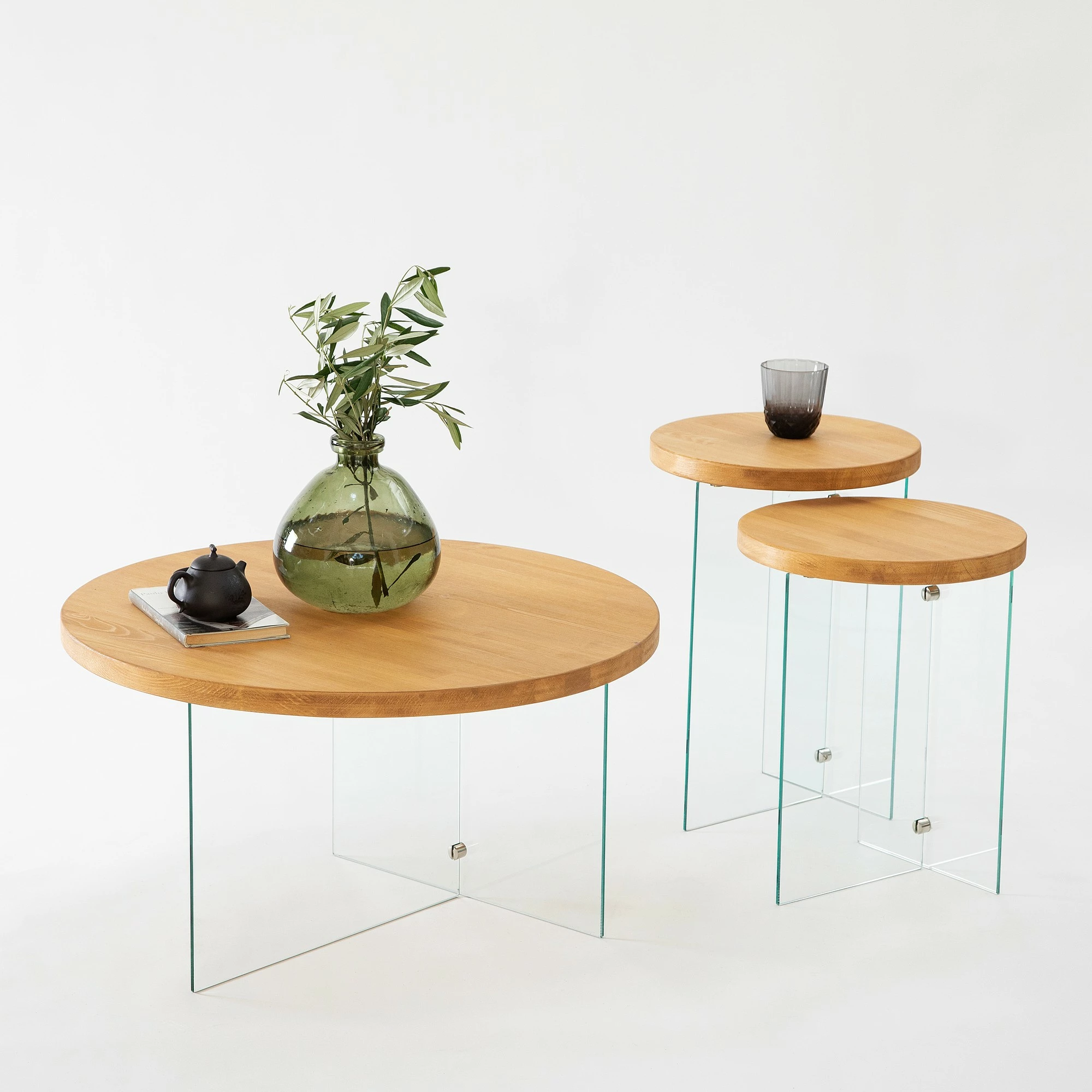 Set tavolinash kafeje Skye Decor, Serenity 2, lis, transparent