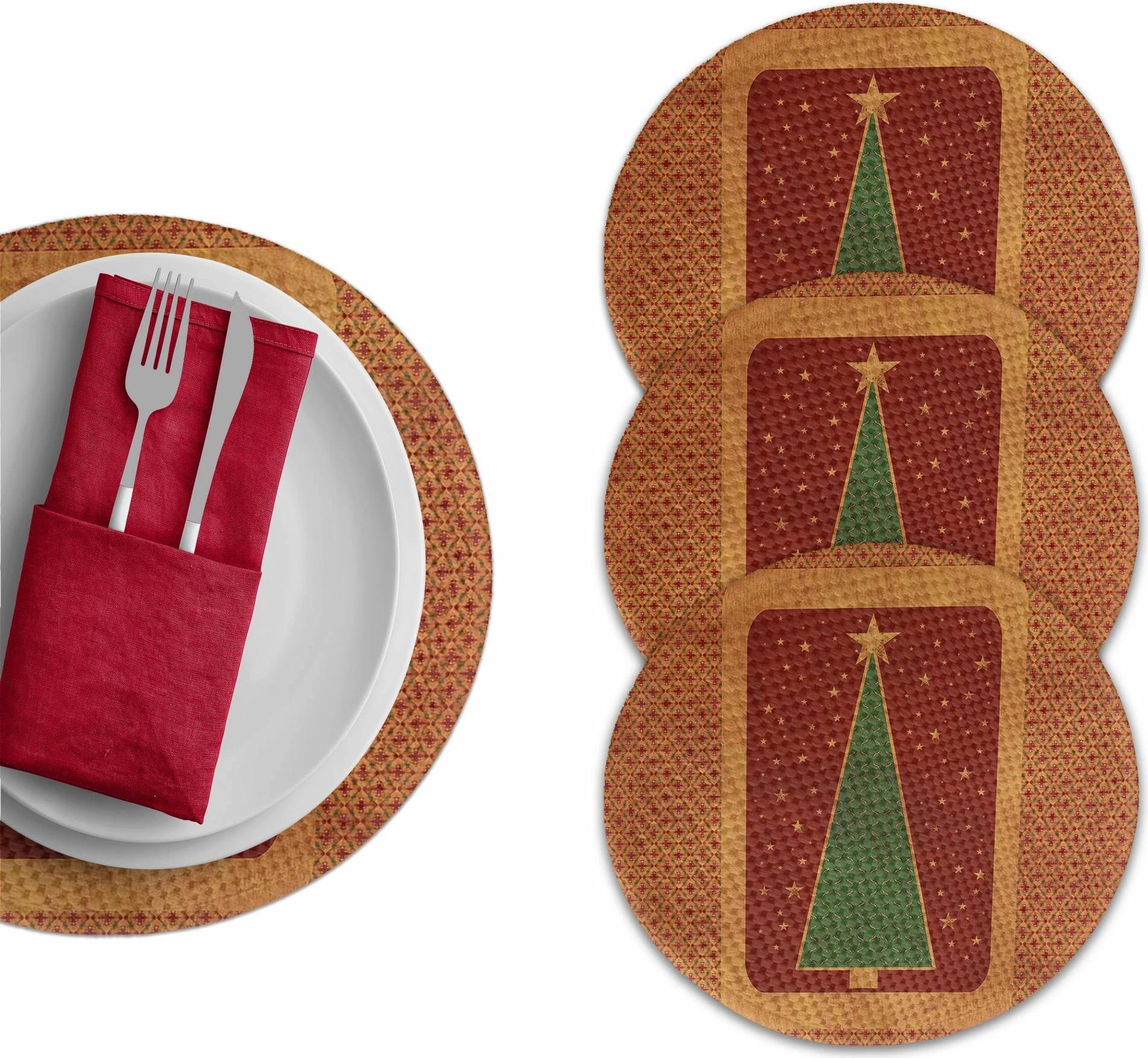 Set nënshtruesish tavoline Hermia Concept, shumëngjyrësh, 4 copë, 37cm